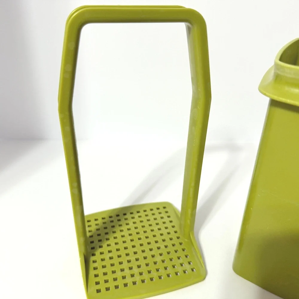 Vintage Tupperware Avocado Green Pickle Lifter Container with Strainer Lid
